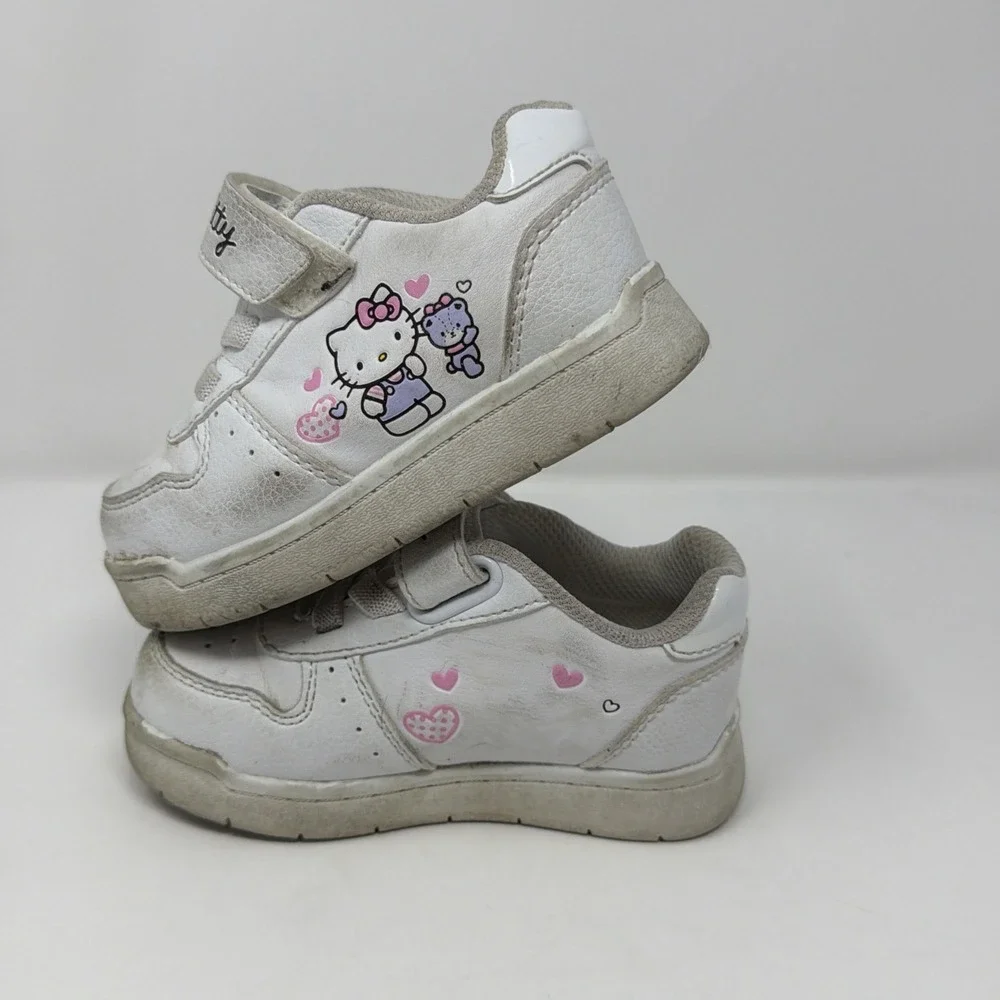 Hello Kitty White Slip On Toddler Tennis Shoes Sz 7 Pastel Cutesy